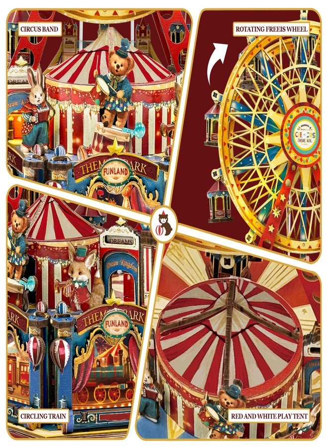 STRUCWOOD DIY 3D Wooden Puzzle Ferris Wheel,DIY Dollhouse Kit Circus Building Model,Christmas Decor Craft Sets with Lights and Music,Gifts for Adults Teens -Century Ferris Wheel(SQ-69) - Image 5